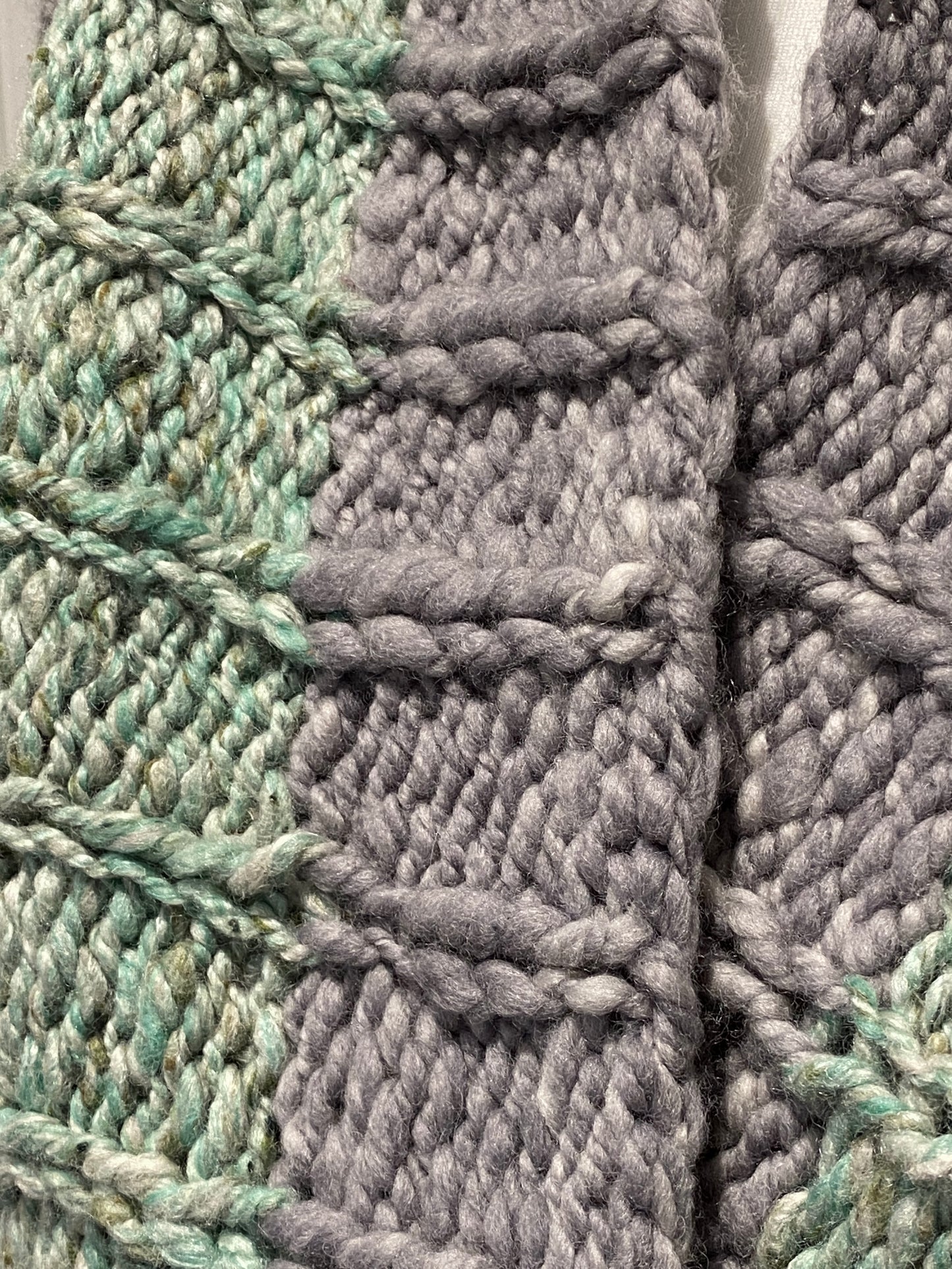 Handspun, Hand Knit Long Cowl - Merino and Silk