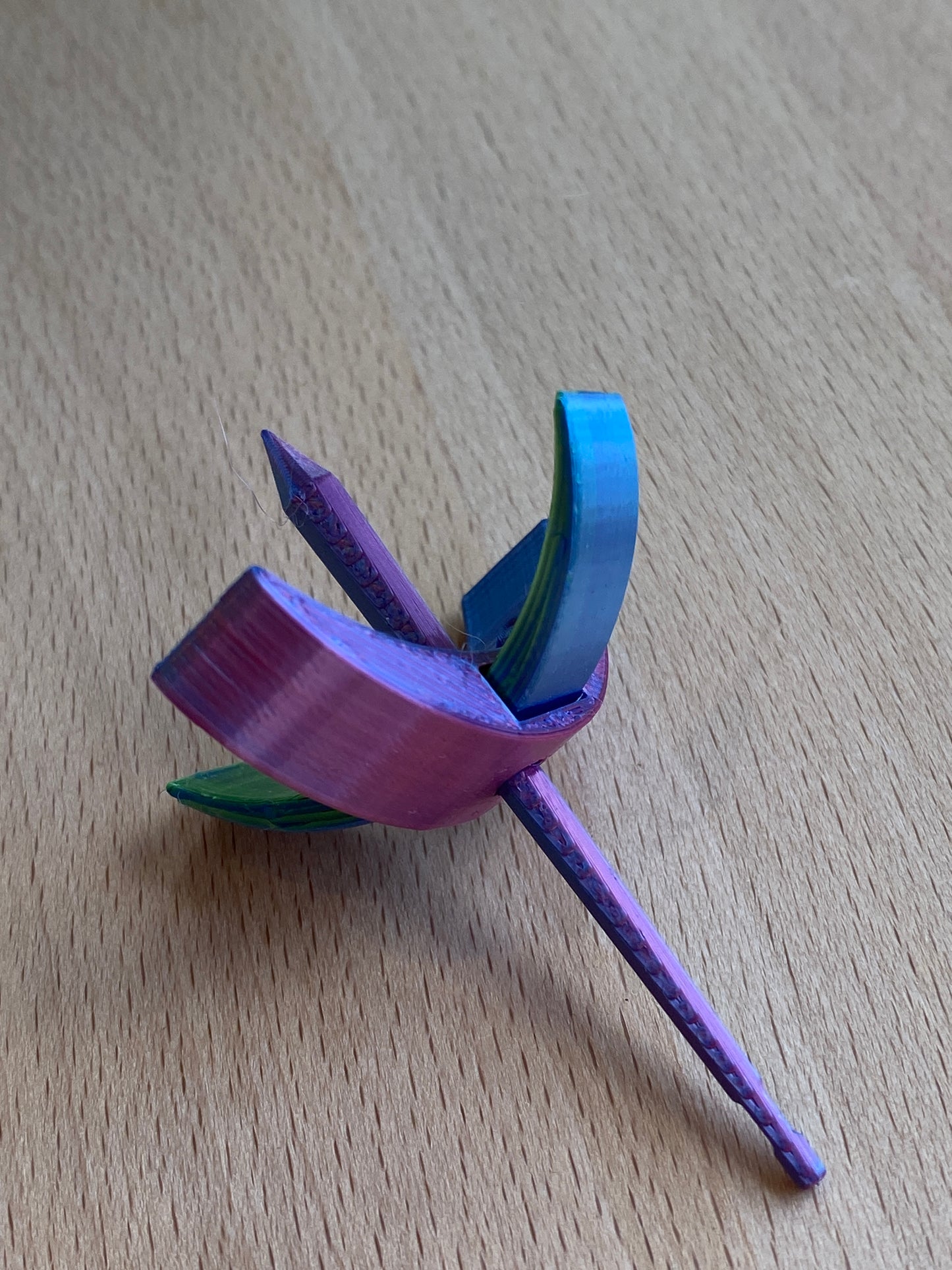 Kitty XS 3D printed Turkish Spindle - purple and blue