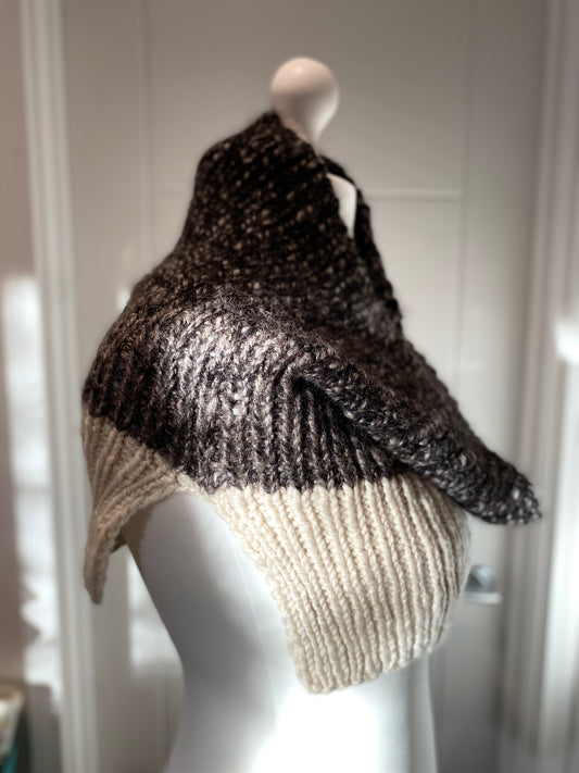 Handspun, Hand Knit Cowl - Polworth & Silk, and West Australian Alpaca