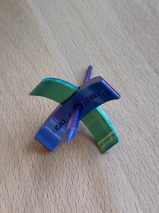 Kitty XS 3D printed Turkish Spindle - purple and blue
