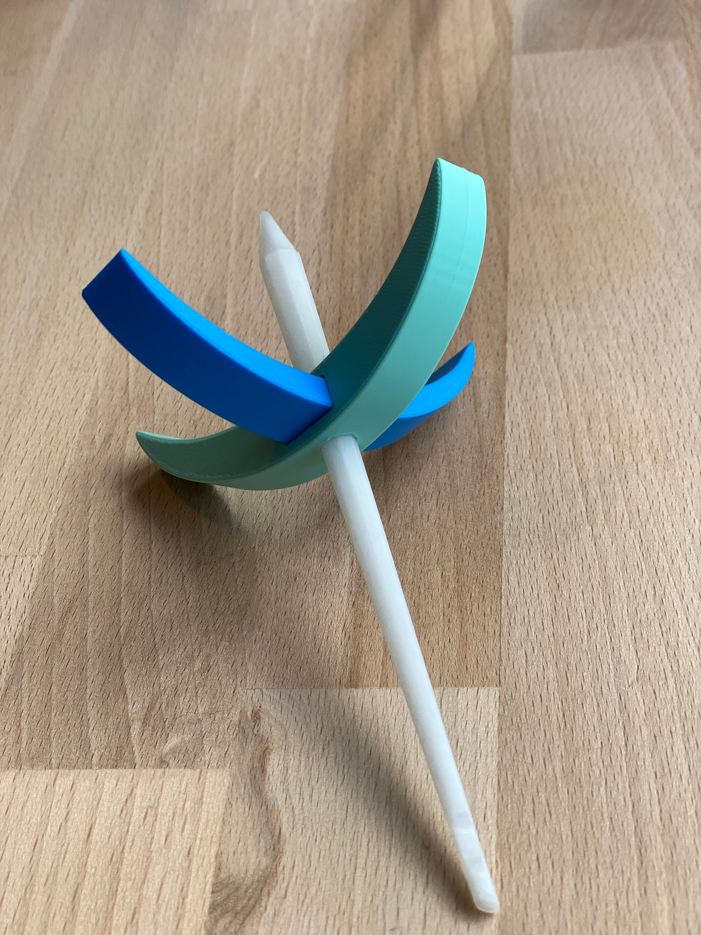 Persian Medium 3D printed Turkish Spindle - bright blue and aqua