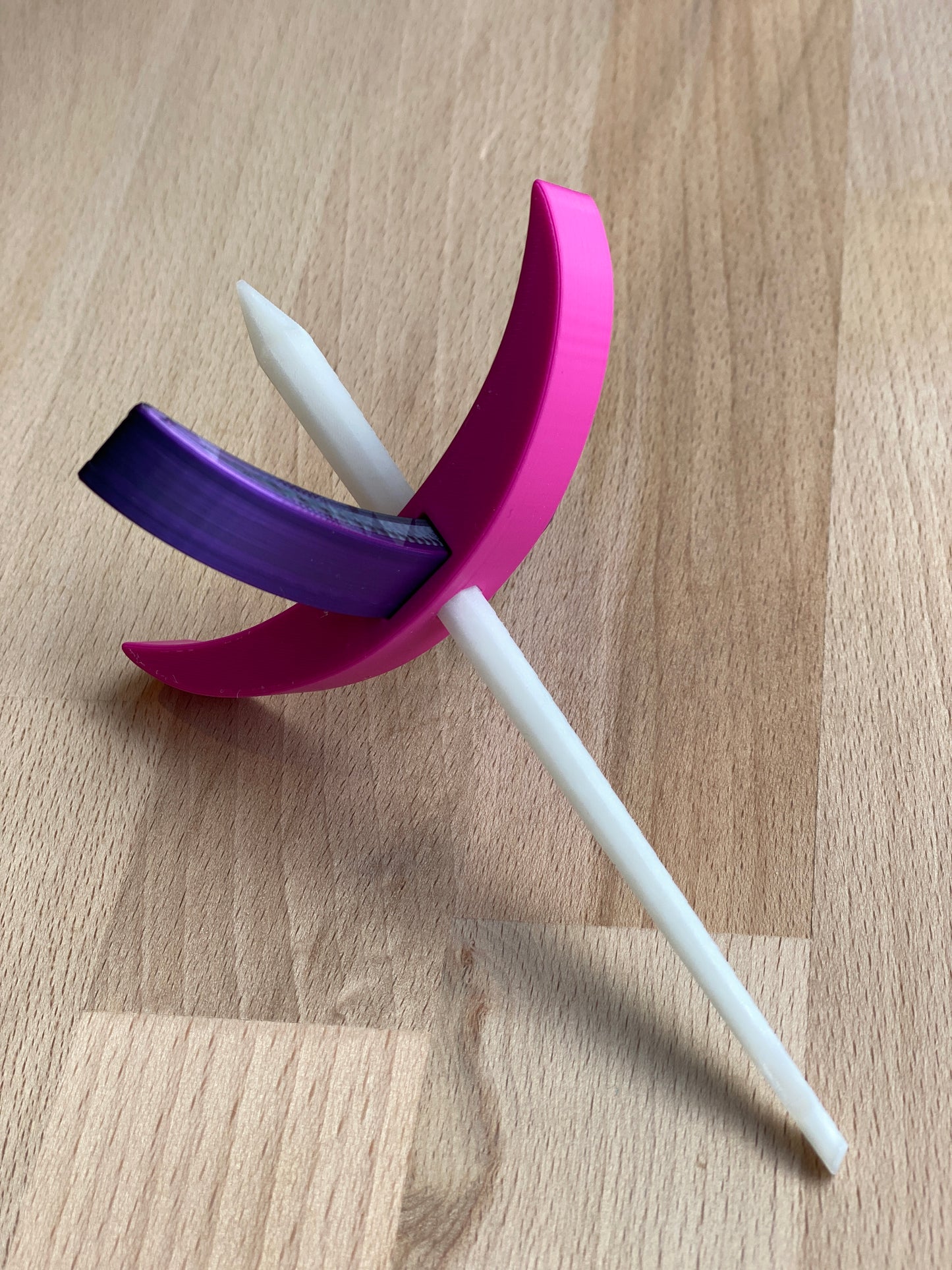 Persian Medium 3D printed Turkish Spindle - purple and pink