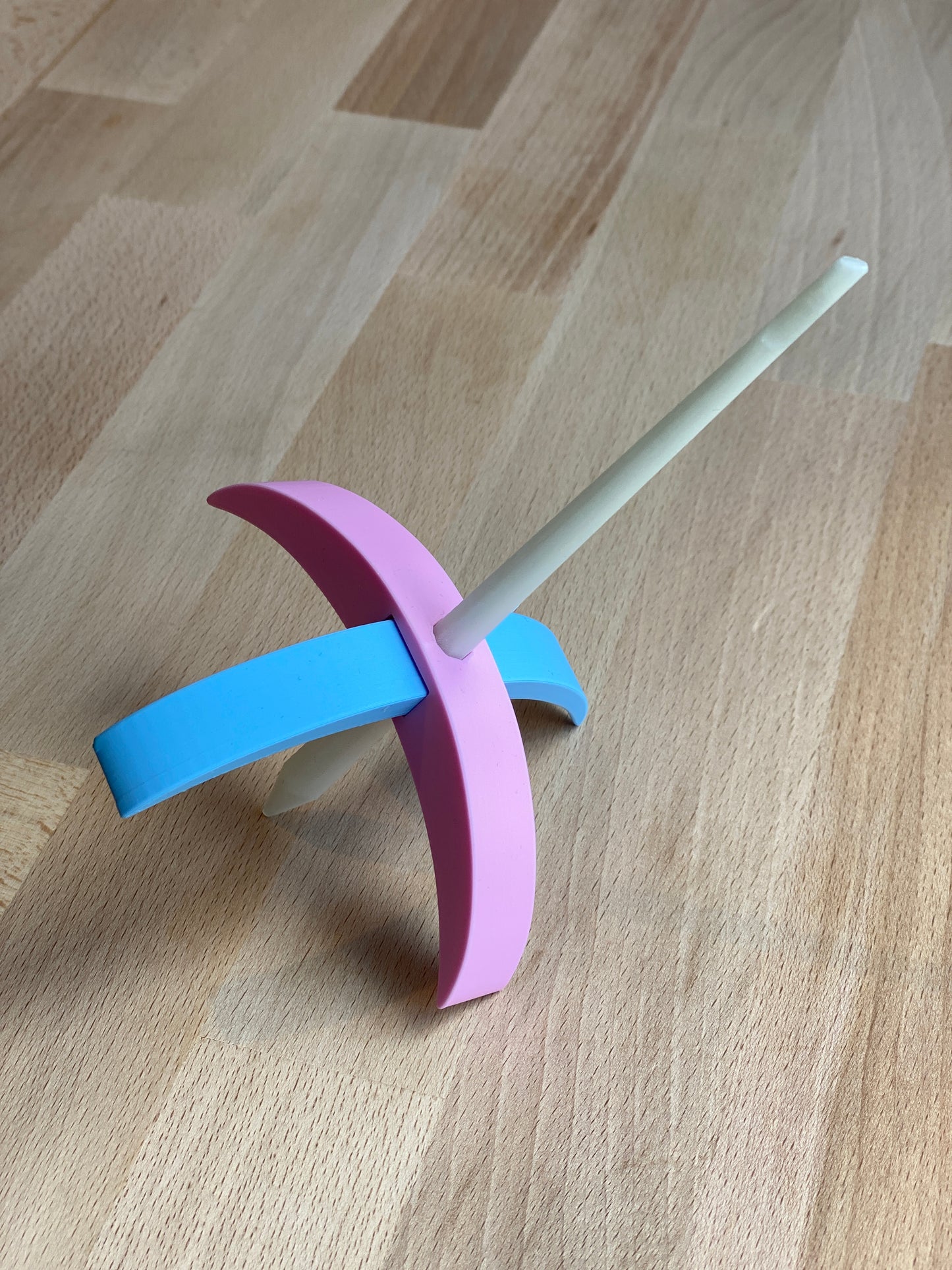 Ragdoll 3D printed Turkish Spindle - pale pink and blue
