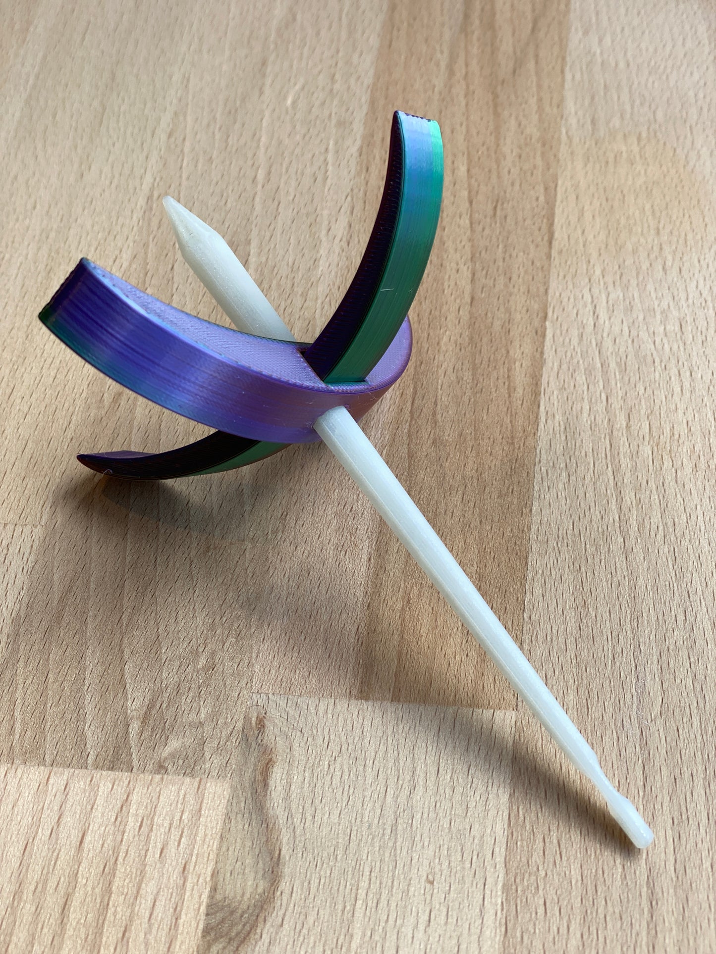 Persian Medium 3D printed Turkish Spindle - purple and green