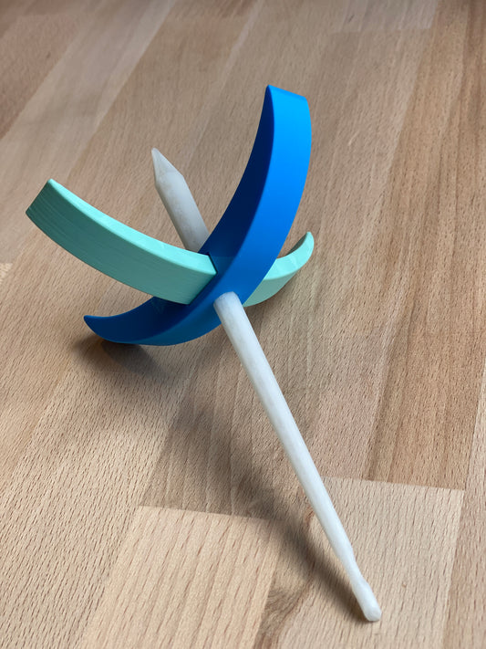 Ragdoll 3D printed Turkish Spindle - aqua blue