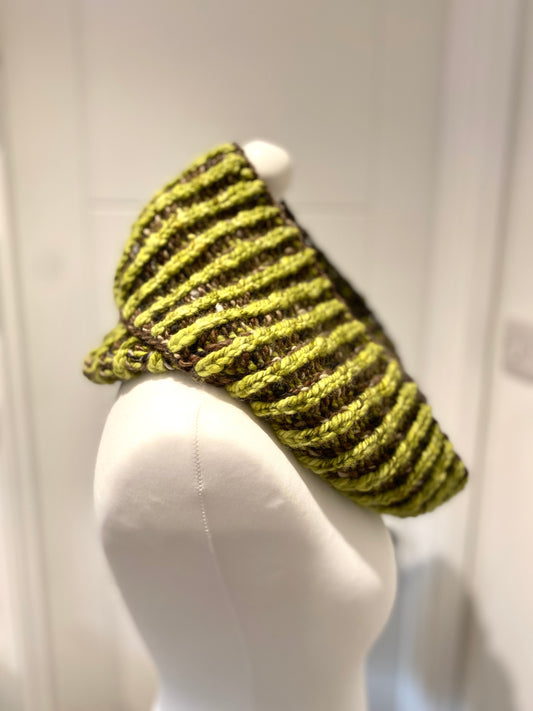 Handspun, Hand Knit Brioche Cowl - Polworth & Merino