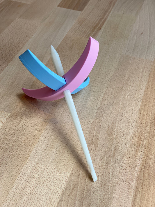 Ragdoll 3D printed Turkish Spindle - pale pink and blue