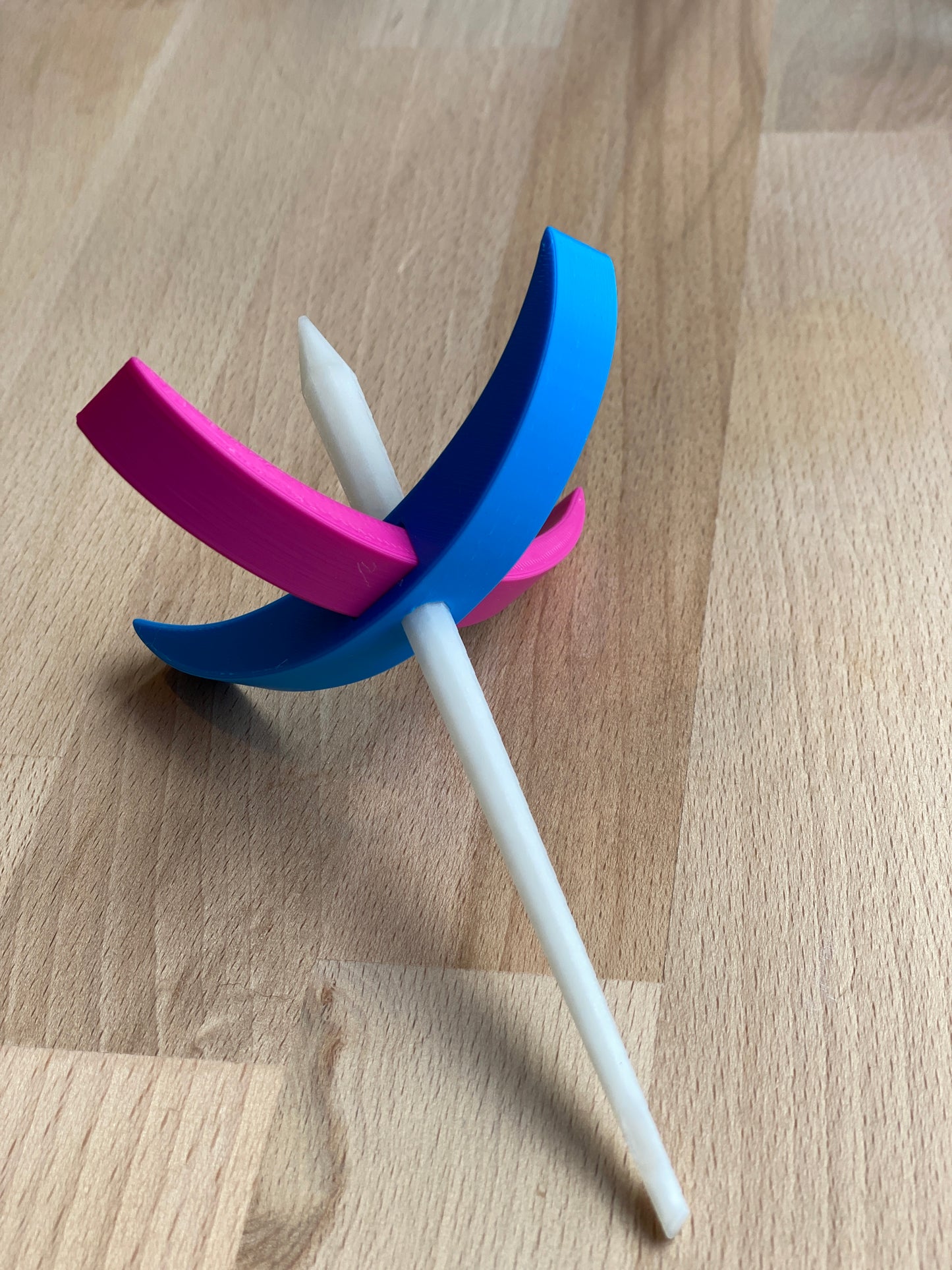 Persian Medium 3D printed Turkish Spindle - bright pink and blue