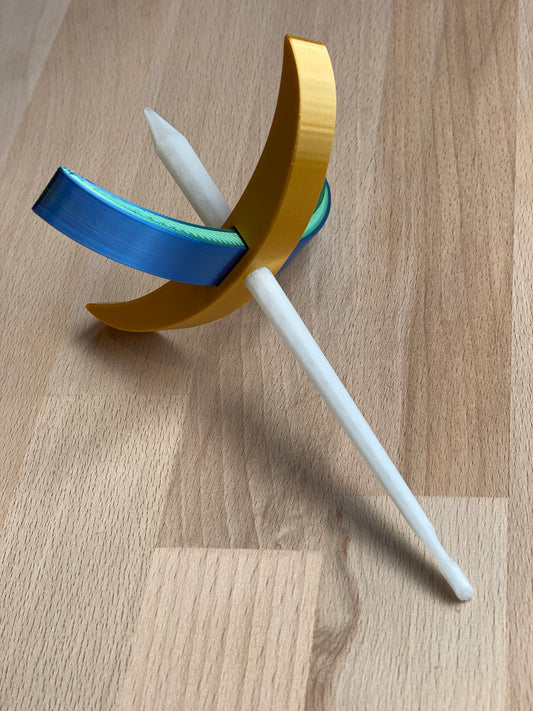 Ragdoll 3D printed Turkish Spindle - blue and gold
