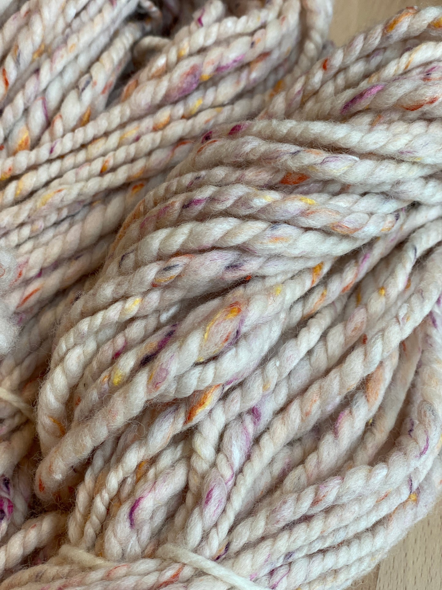 Handspun Yarn - Polworth and Wool/Viscose tweed nepps - Bulky