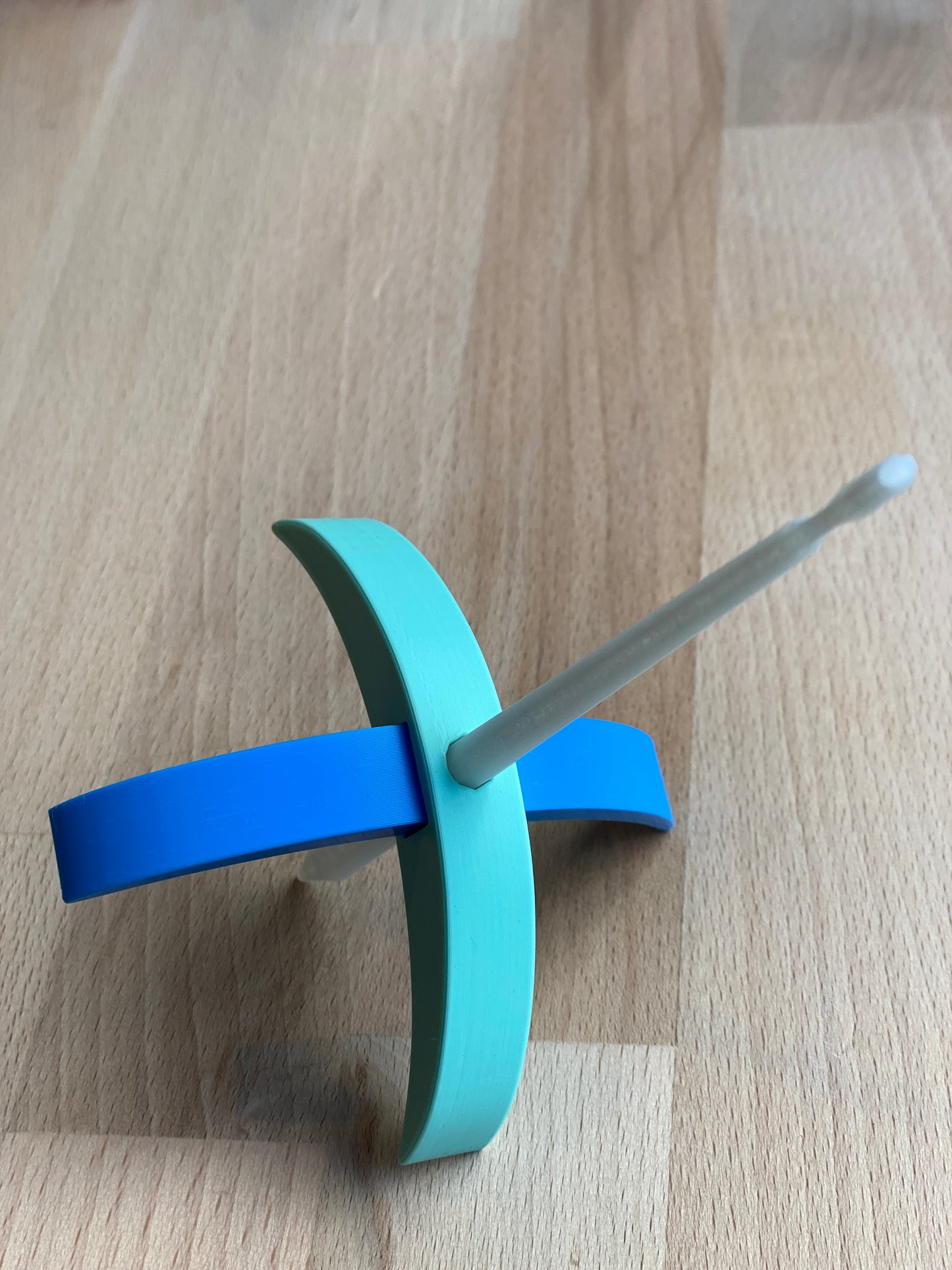 Persian Medium 3D printed Turkish Spindle - bright blue and aqua