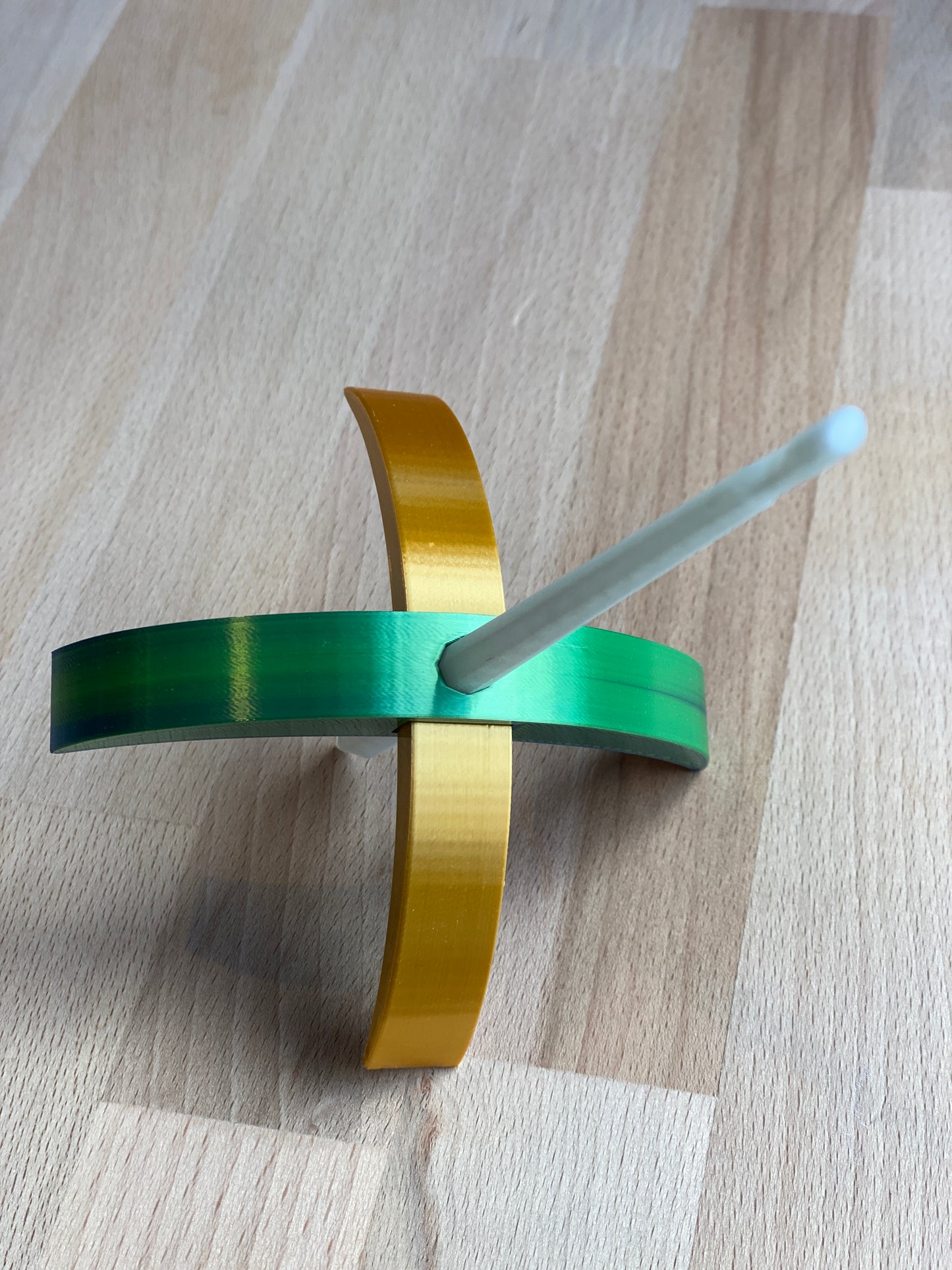 Ragdoll 3D printed Turkish Spindle - green and gold