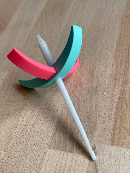 Ragdoll 3D printed Turkish Spindle - bright pink and aqua