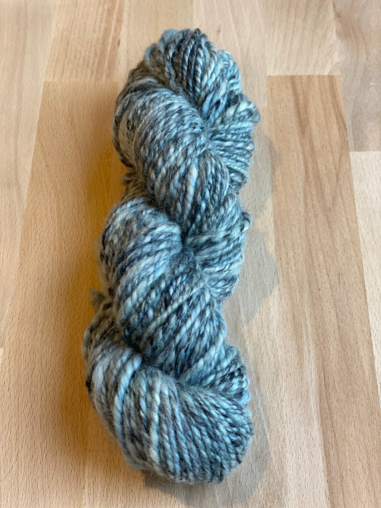 Handspun Yarn - BFL, Cashmere, Black Bamboo - 8ply/DK