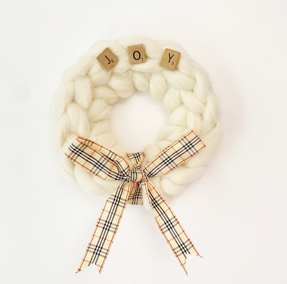 Small Natural Wreath with Joy