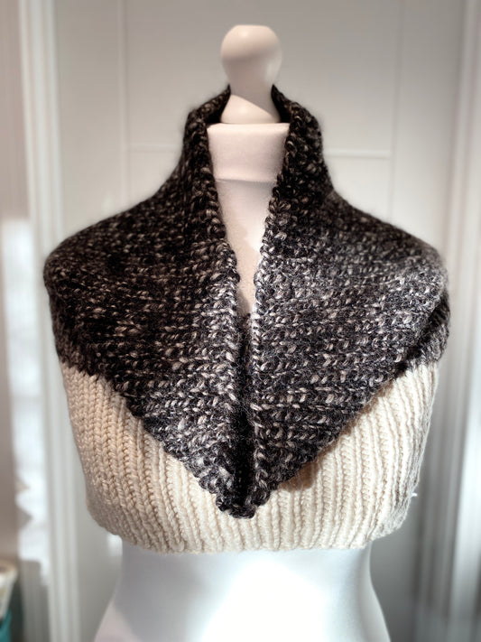 Handspun, Hand Knit Cowl - Polworth & Silk, and West Australian Alpaca
