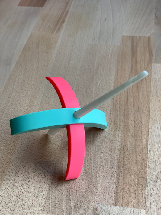 Ragdoll 3D printed Turkish Spindle - bright pink and aqua