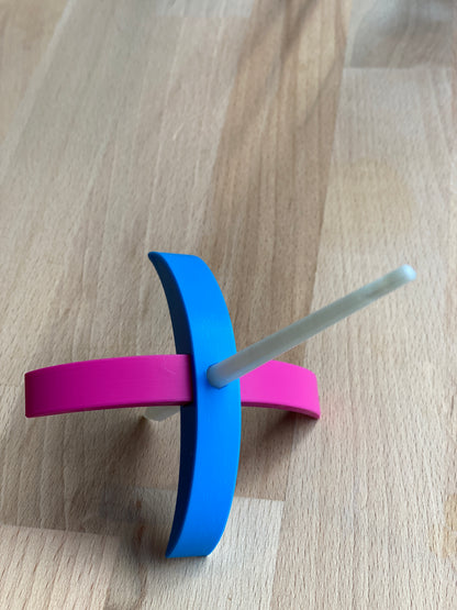 Persian Medium 3D printed Turkish Spindle - bright pink and blue