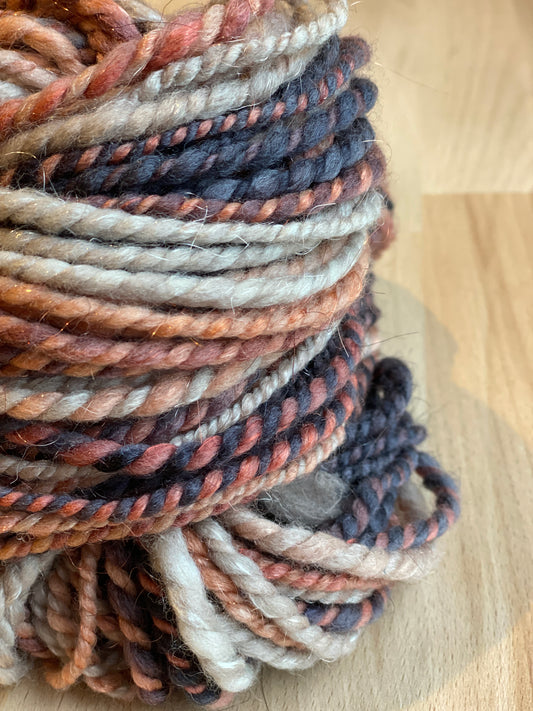 Handspun Yarn - Corriedale, Silk, Angelina - Chunky