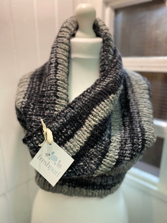 Bulky Handspun, Hand Knit Cowl - Pure Australian Merino