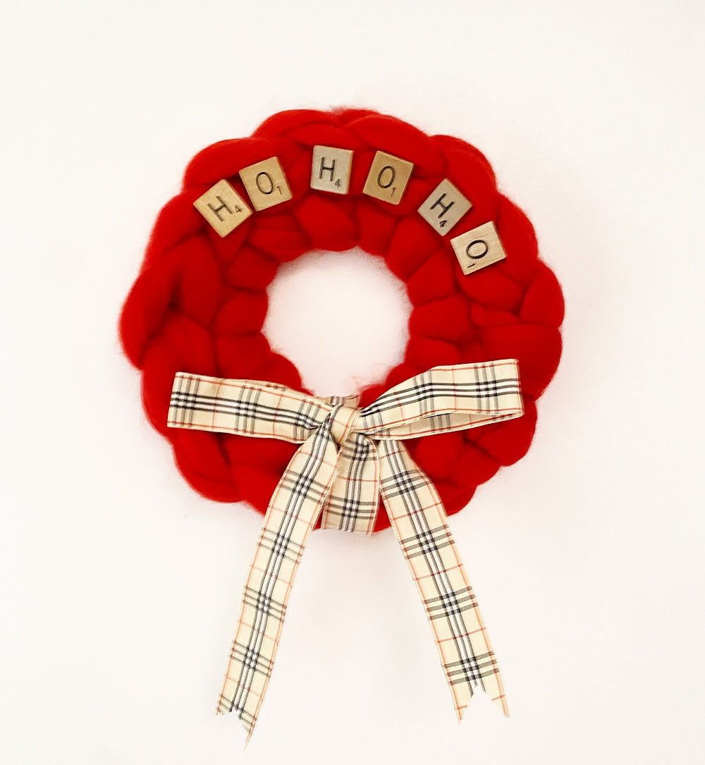 Small Red Ho Ho Ho Wreath